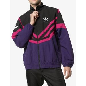 adidas Jackets Coats Adidas Sportive Track Jacket Mens Large Black Purple 995 Rerelease Windbreaker Poshmark